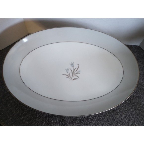 1950’s Noritake “Theme” 16" Serving Platter #5545 PlatnumTrim  Japan Rare - Picture 1 of 3